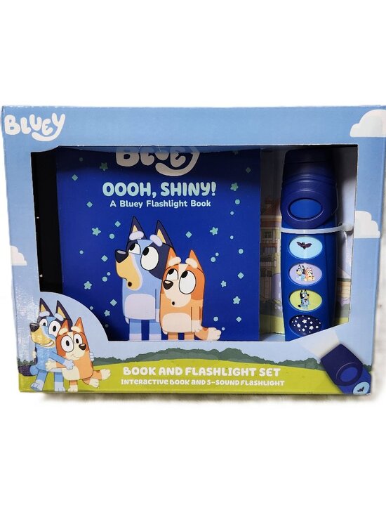 Bluey Other - BLUEY - Oooh, Shiny! A Bluey Flashlight Book Toy Adventure Sound Book - NEW NIB